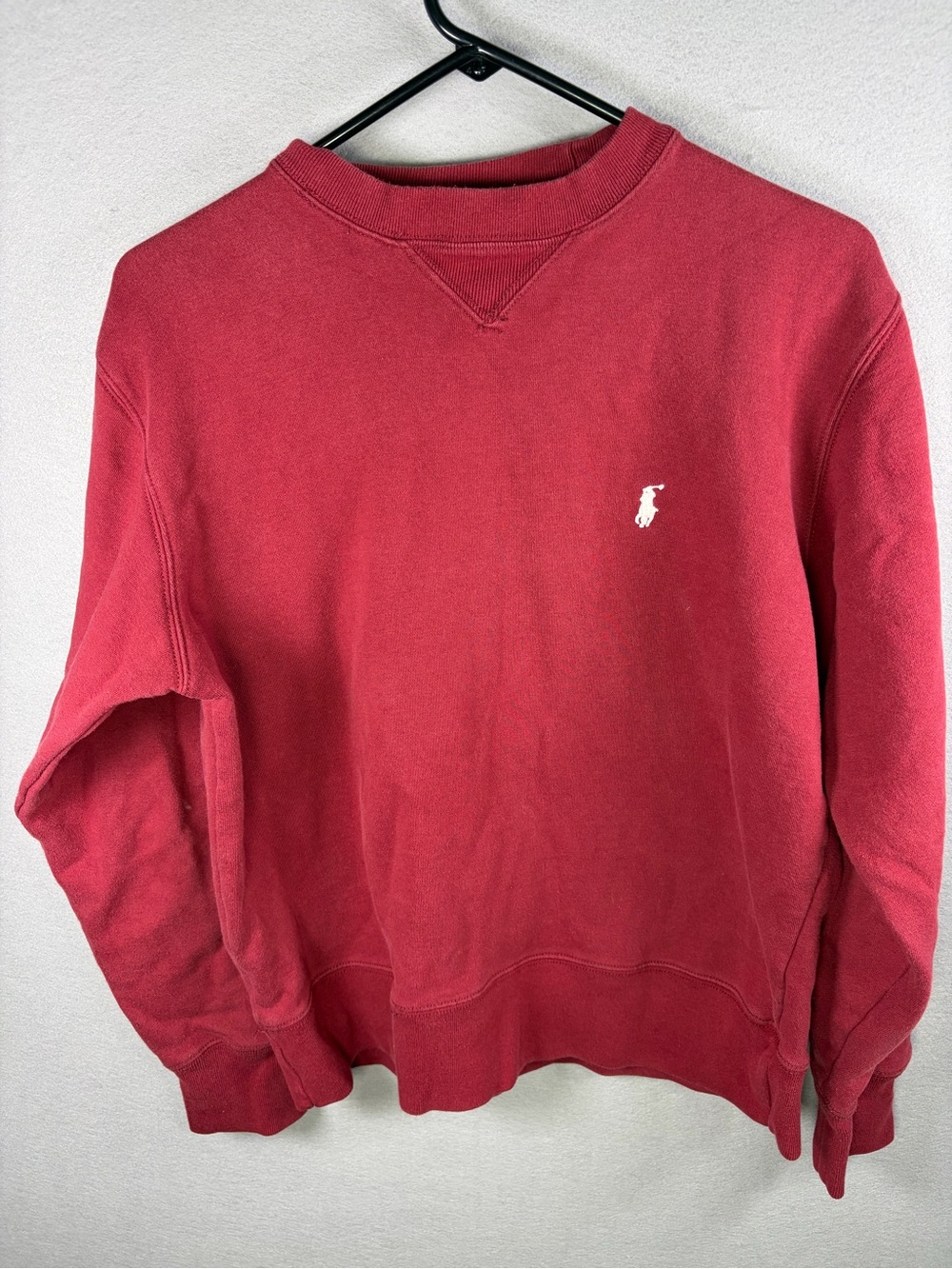 VTG 90s Polo by Ralph Lauren Red Crewneck Sweatshirt - Size M - White Pony